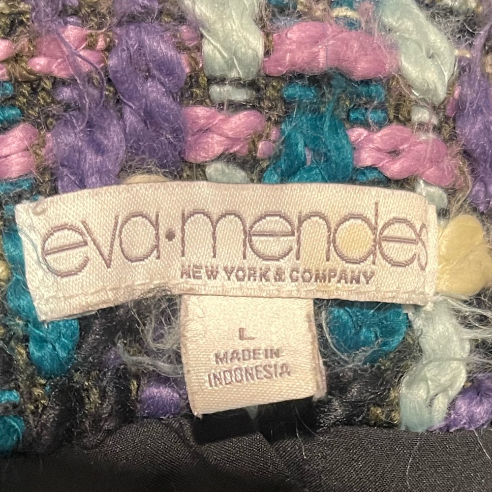 Eva Mendes for New York & Company Bouclé Tweed Coat – Size L - Picture 9 of 9